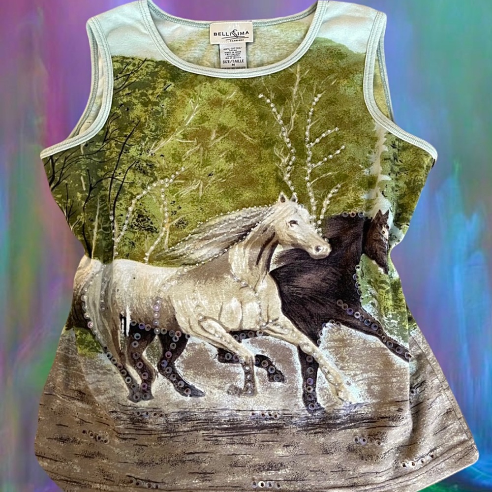 Vintage fairycore/equestrian tank